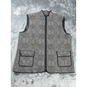 Brooks Brothers Vest Womens 16 Quilted Lining Houndstooth Check Pattern Pocket